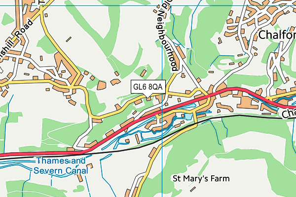 GL6 8QA map - OS VectorMap District (Ordnance Survey)