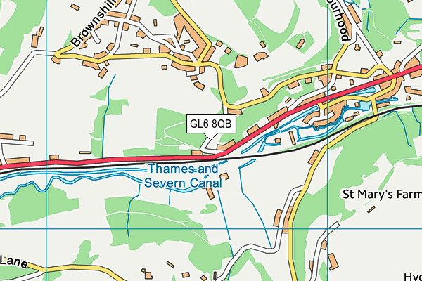 GL6 8QB map - OS VectorMap District (Ordnance Survey)