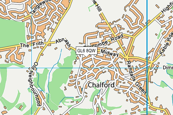 GL6 8QW map - OS VectorMap District (Ordnance Survey)