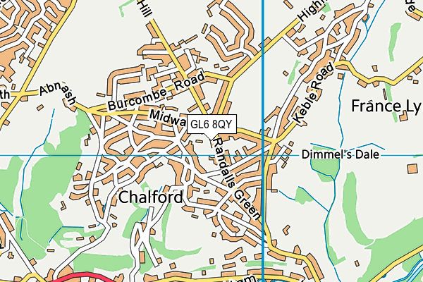GL6 8QY map - OS VectorMap District (Ordnance Survey)