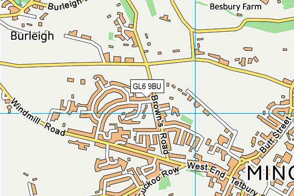 GL6 9BU map - OS VectorMap District (Ordnance Survey)