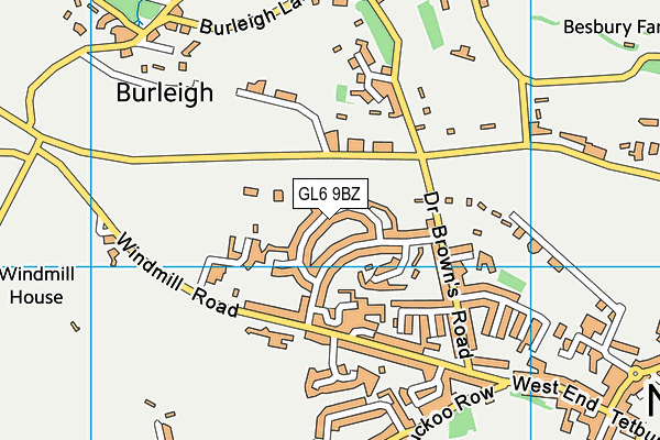 GL6 9BZ map - OS VectorMap District (Ordnance Survey)