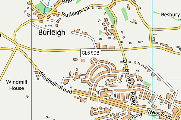 GL6 9DB map - OS VectorMap District (Ordnance Survey)