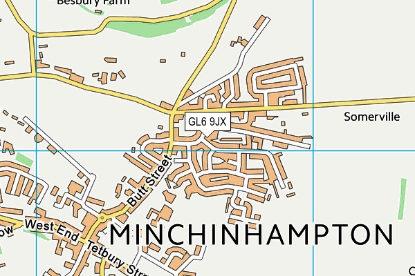GL6 9JX map - OS VectorMap District (Ordnance Survey)