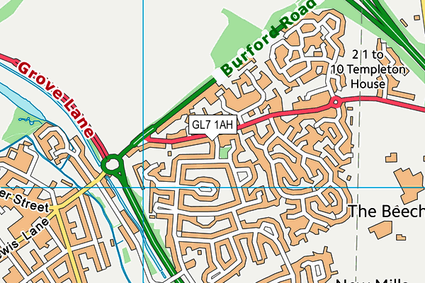 GL7 1AH map - OS VectorMap District (Ordnance Survey)