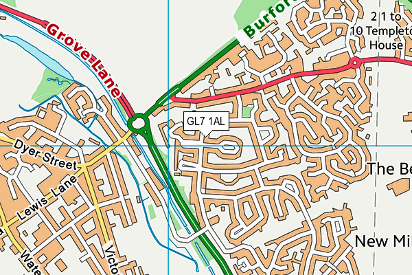 GL7 1AL map - OS VectorMap District (Ordnance Survey)