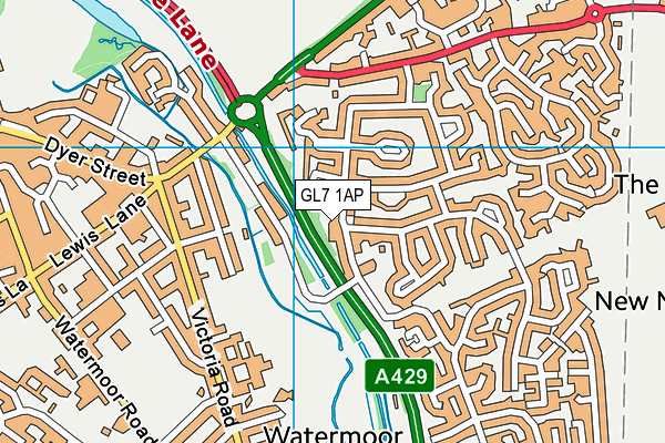 GL7 1AP map - OS VectorMap District (Ordnance Survey)