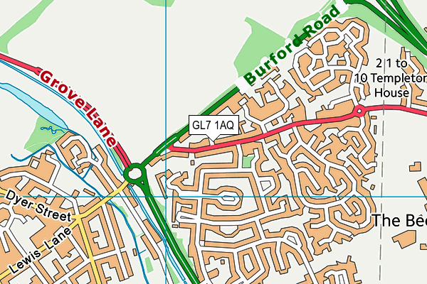 GL7 1AQ map - OS VectorMap District (Ordnance Survey)