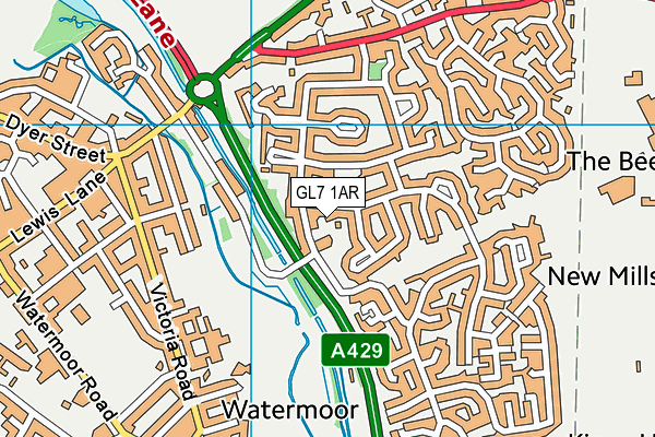 GL7 1AR map - OS VectorMap District (Ordnance Survey)