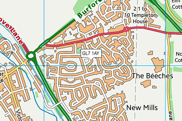 GL7 1AY map - OS VectorMap District (Ordnance Survey)