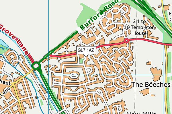 GL7 1AZ map - OS VectorMap District (Ordnance Survey)