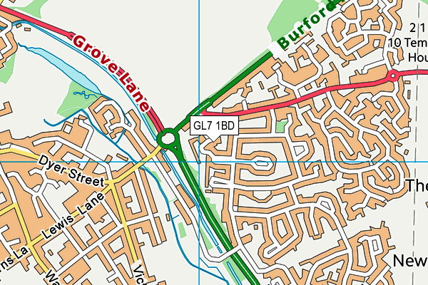 GL7 1BD map - OS VectorMap District (Ordnance Survey)