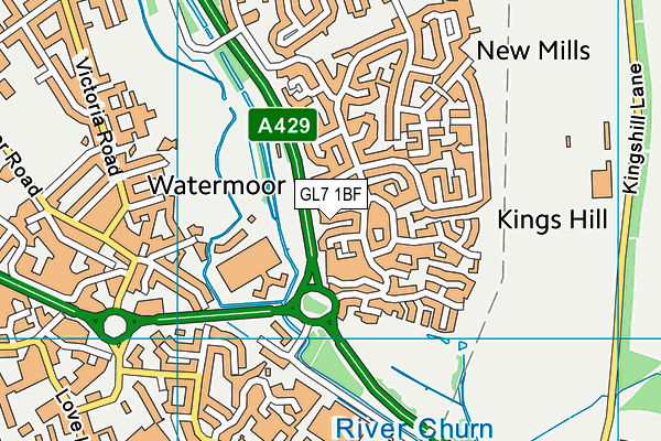 GL7 1BF map - OS VectorMap District (Ordnance Survey)