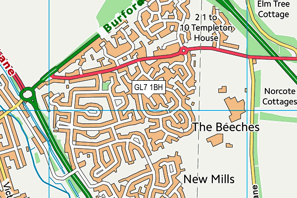 GL7 1BH map - OS VectorMap District (Ordnance Survey)