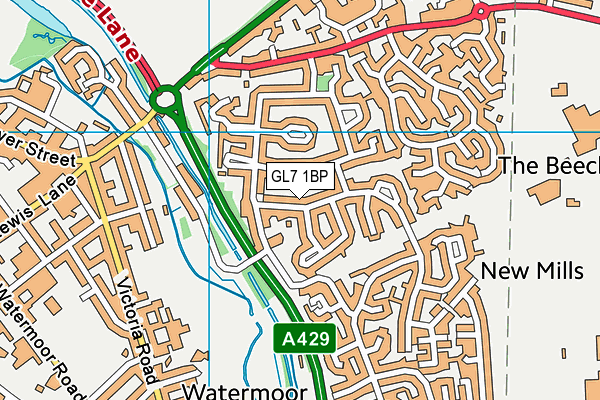 GL7 1BP map - OS VectorMap District (Ordnance Survey)