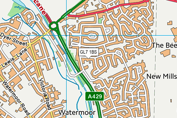 GL7 1BS map - OS VectorMap District (Ordnance Survey)