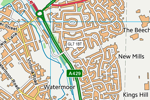 GL7 1BT map - OS VectorMap District (Ordnance Survey)