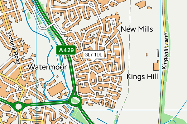 GL7 1DL map - OS VectorMap District (Ordnance Survey)