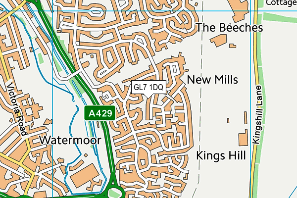 GL7 1DQ map - OS VectorMap District (Ordnance Survey)