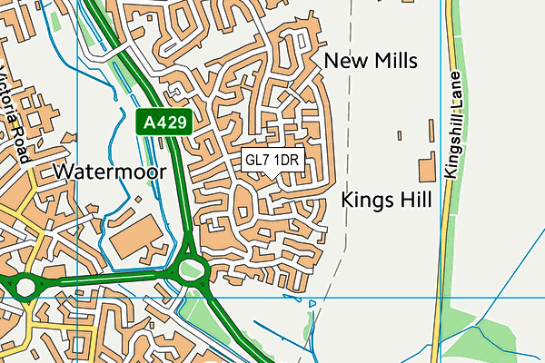 GL7 1DR map - OS VectorMap District (Ordnance Survey)