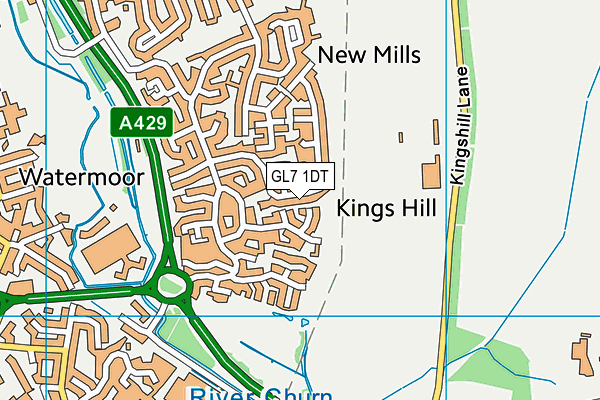 GL7 1DT map - OS VectorMap District (Ordnance Survey)