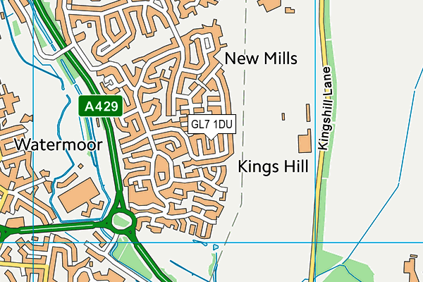 GL7 1DU map - OS VectorMap District (Ordnance Survey)