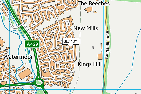 GL7 1DY map - OS VectorMap District (Ordnance Survey)