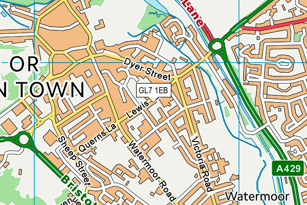 GL7 1EB map - OS VectorMap District (Ordnance Survey)