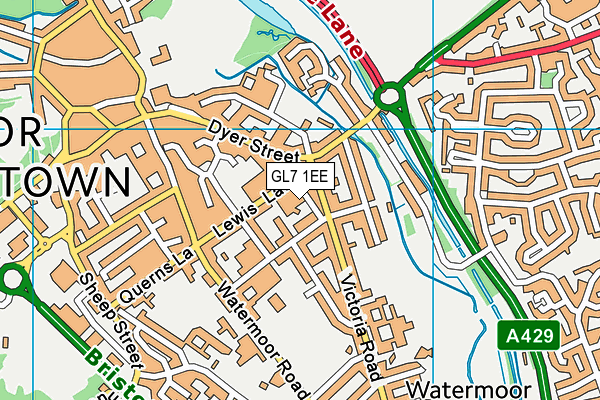 GL7 1EE map - OS VectorMap District (Ordnance Survey)