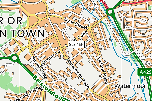 GL7 1EF map - OS VectorMap District (Ordnance Survey)