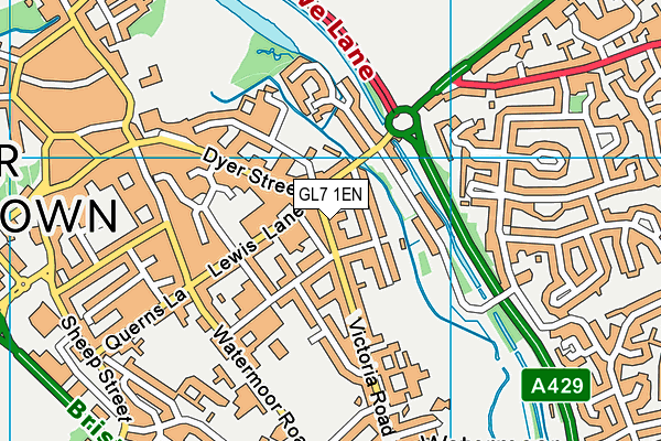 GL7 1EN map - OS VectorMap District (Ordnance Survey)