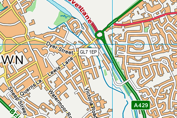 GL7 1EP map - OS VectorMap District (Ordnance Survey)