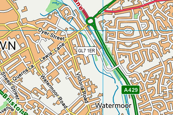 GL7 1ER map - OS VectorMap District (Ordnance Survey)