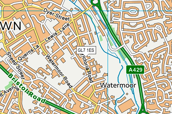 GL7 1ES map - OS VectorMap District (Ordnance Survey)