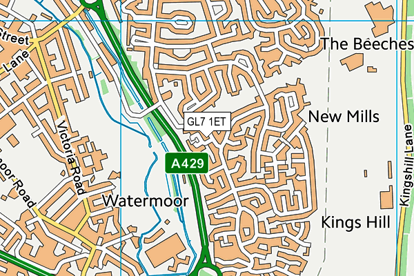 GL7 1ET map - OS VectorMap District (Ordnance Survey)