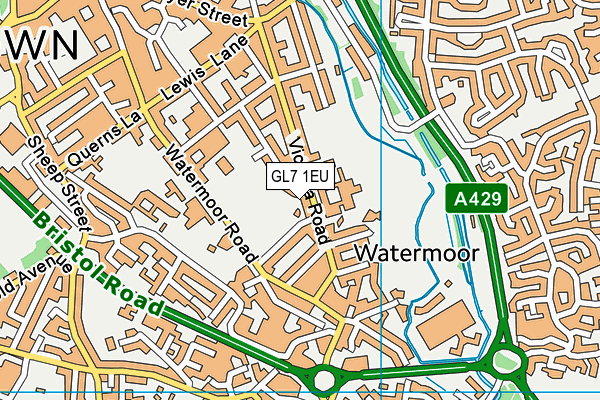 GL7 1EU map - OS VectorMap District (Ordnance Survey)