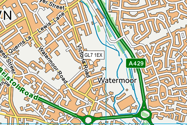 GL7 1EX map - OS VectorMap District (Ordnance Survey)