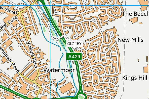 GL7 1EY map - OS VectorMap District (Ordnance Survey)