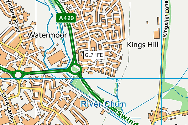 GL7 1FE map - OS VectorMap District (Ordnance Survey)