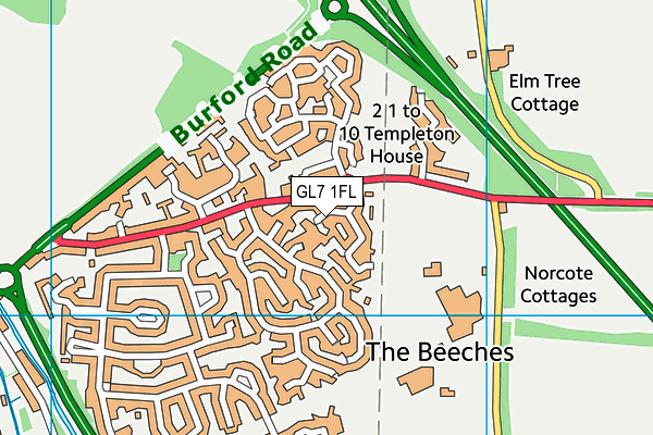 GL7 1FL map - OS VectorMap District (Ordnance Survey)