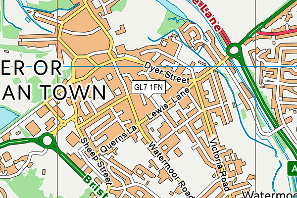 GL7 1FN map - OS VectorMap District (Ordnance Survey)