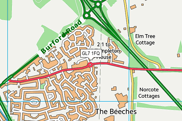 GL7 1FQ map - OS VectorMap District (Ordnance Survey)