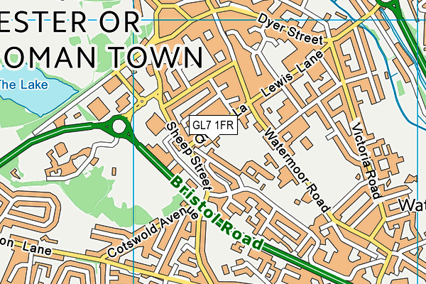 GL7 1FR map - OS VectorMap District (Ordnance Survey)