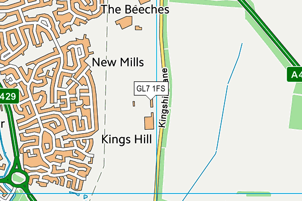 GL7 1FS map - OS VectorMap District (Ordnance Survey)