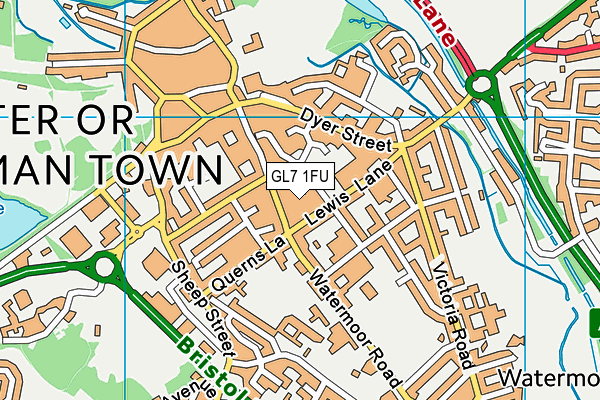 GL7 1FU map - OS VectorMap District (Ordnance Survey)