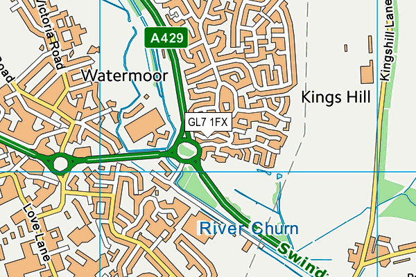 GL7 1FX map - OS VectorMap District (Ordnance Survey)