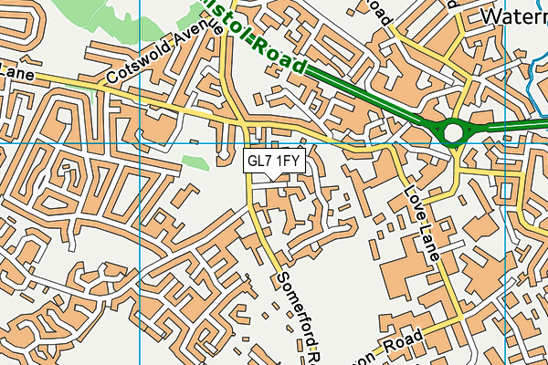 GL7 1FY map - OS VectorMap District (Ordnance Survey)