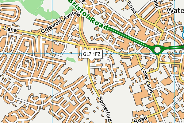 GL7 1FZ map - OS VectorMap District (Ordnance Survey)