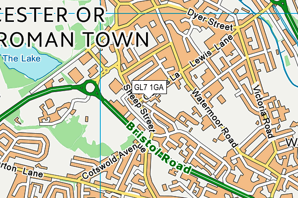 GL7 1GA map - OS VectorMap District (Ordnance Survey)
