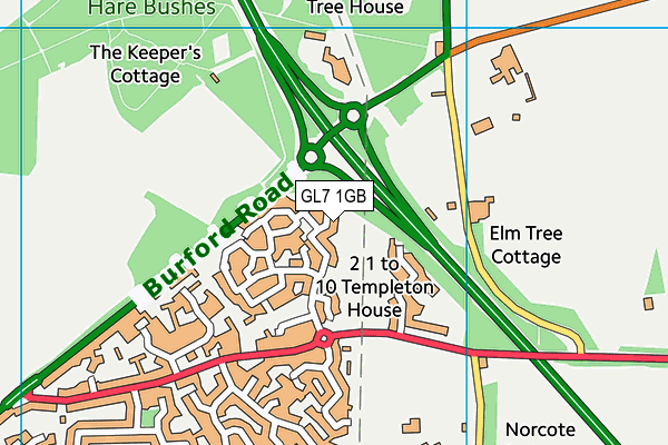 GL7 1GB map - OS VectorMap District (Ordnance Survey)